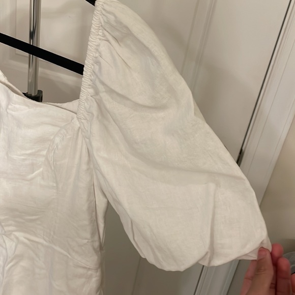 NEW Abercrombie White Puff Sleeve Babydoll Dress - Picture 4 of 4